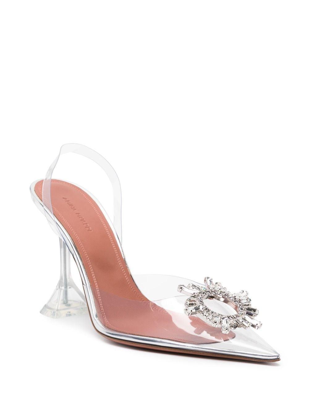 Begum 95 Crystal-embellished Pvc Slingback Pumps In Clear Product Image