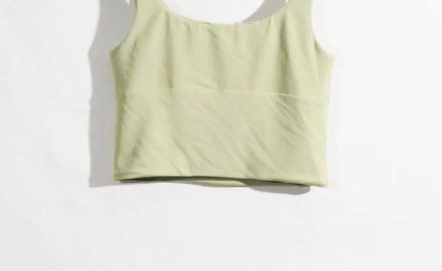 Sleeveless Square Neck Ruched Crop Top Product Image