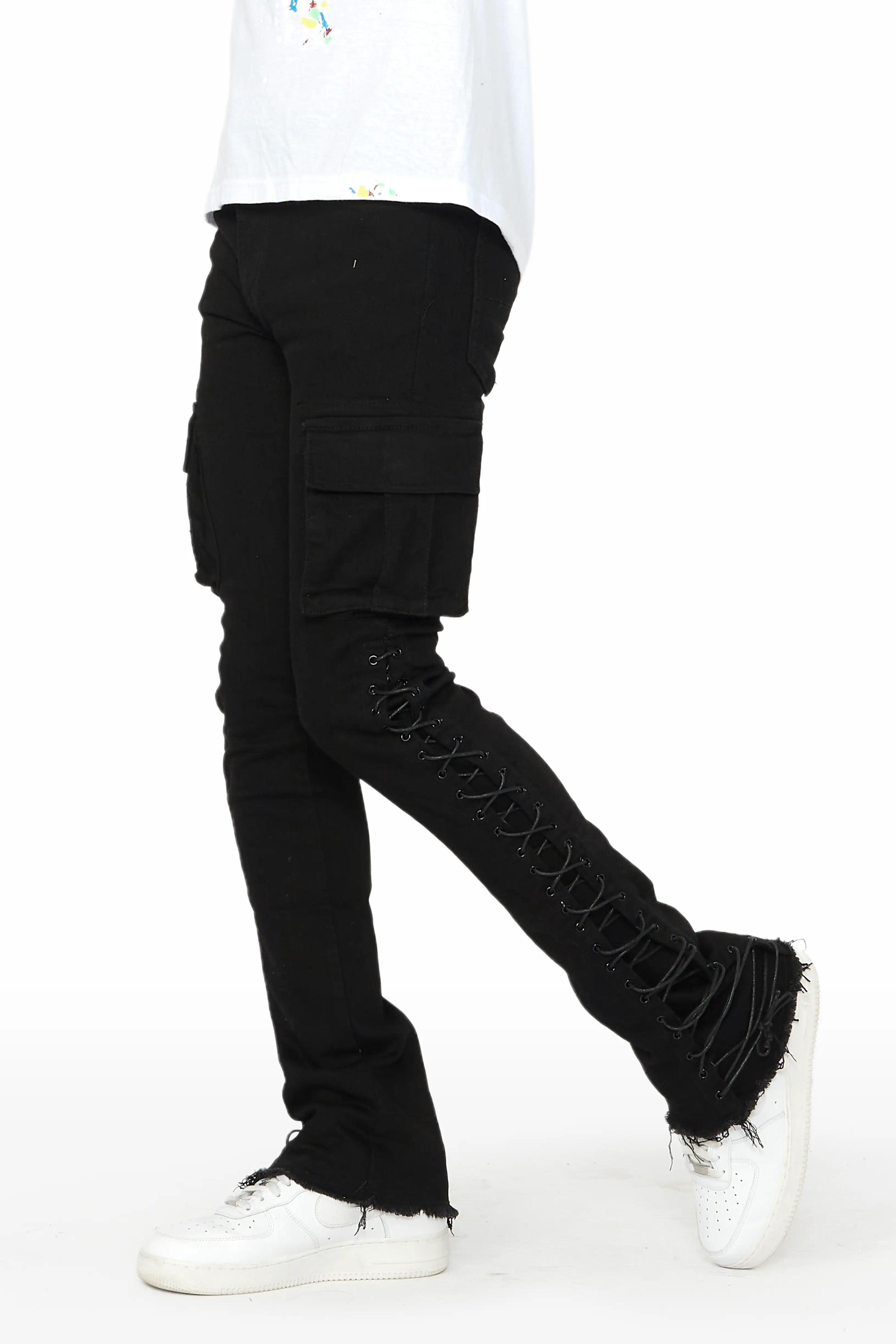 Ronoh Black Stacked Flare Jean Male product image