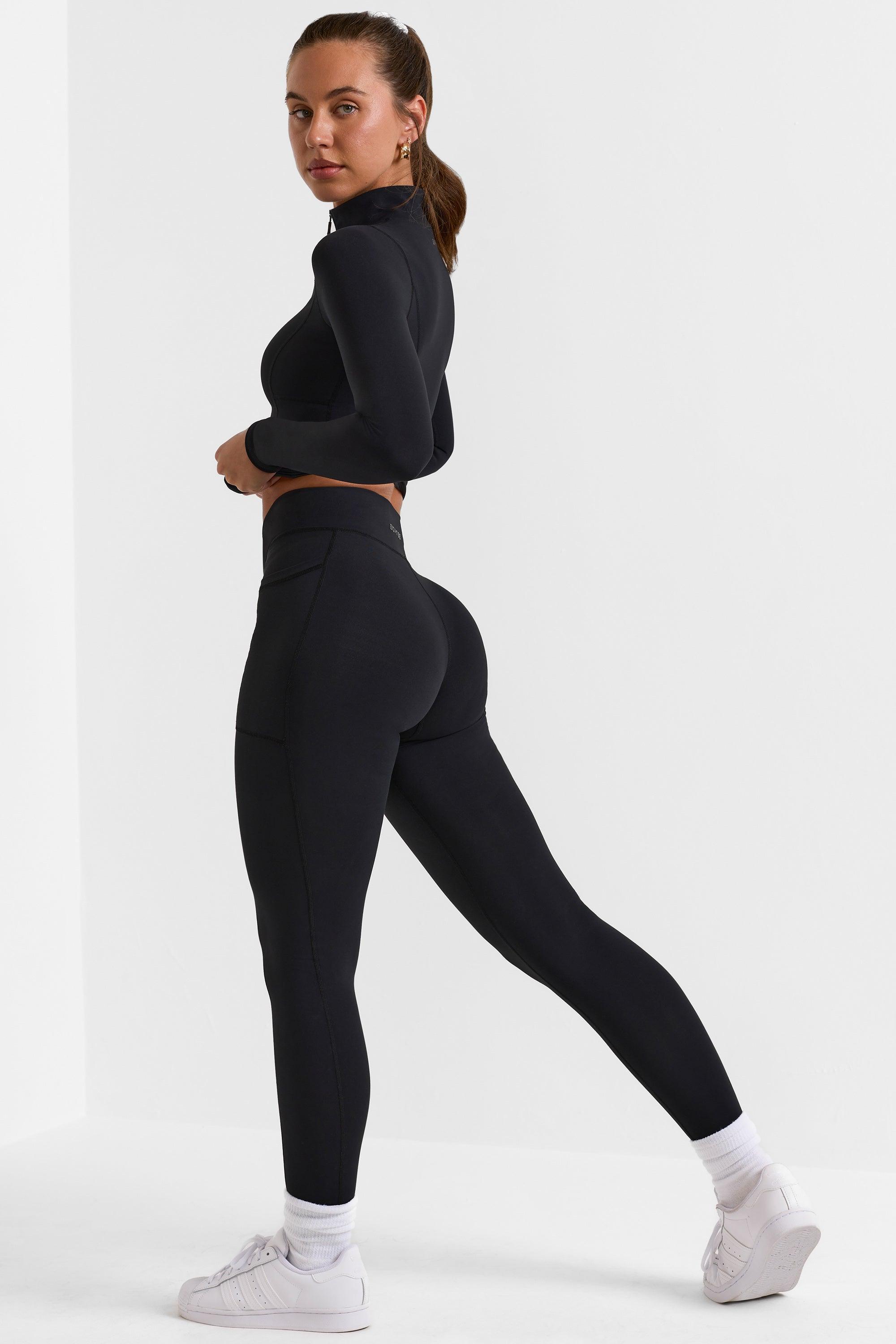 Full Length Leggings with Pockets in Black Product Image