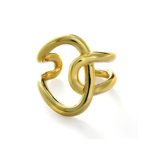 Sohi Womens Gold Abstract Twist Open Ring Product Image