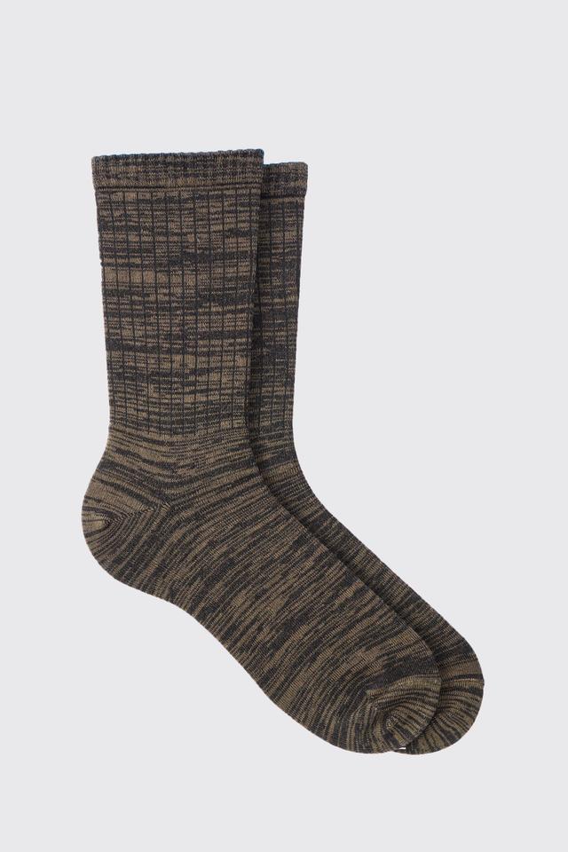 Man Tab Textured Socks In Black | boohooMAN USA Product Image