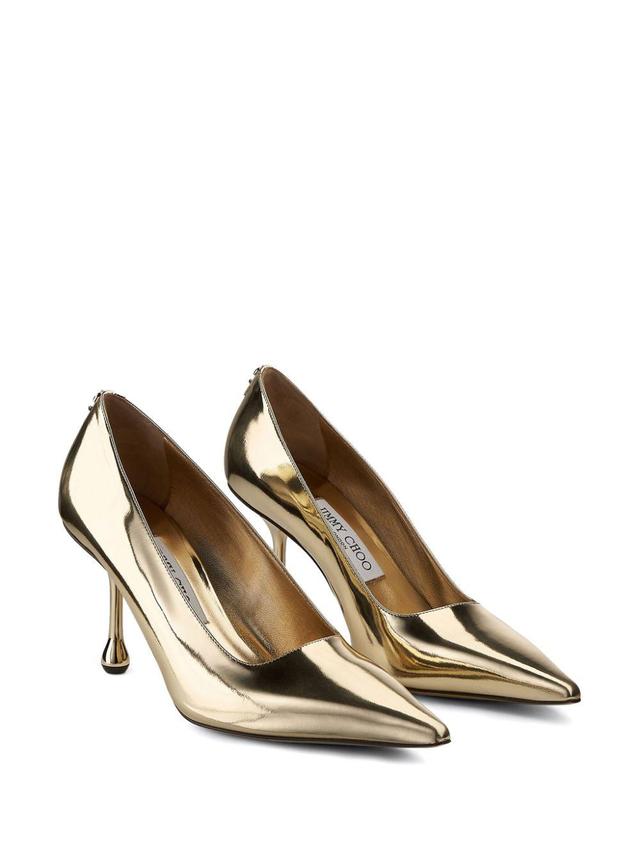 JIMMY CHOO Ixia 80 Leather Pumps In Gold Product Image