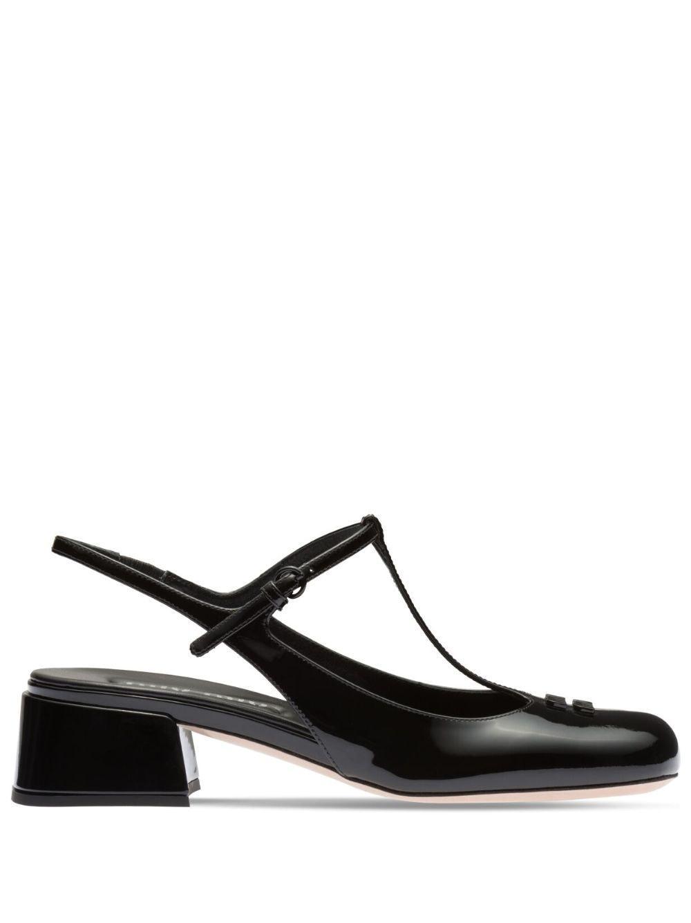 Patent Leather Slingback Pumps In Black Product Image