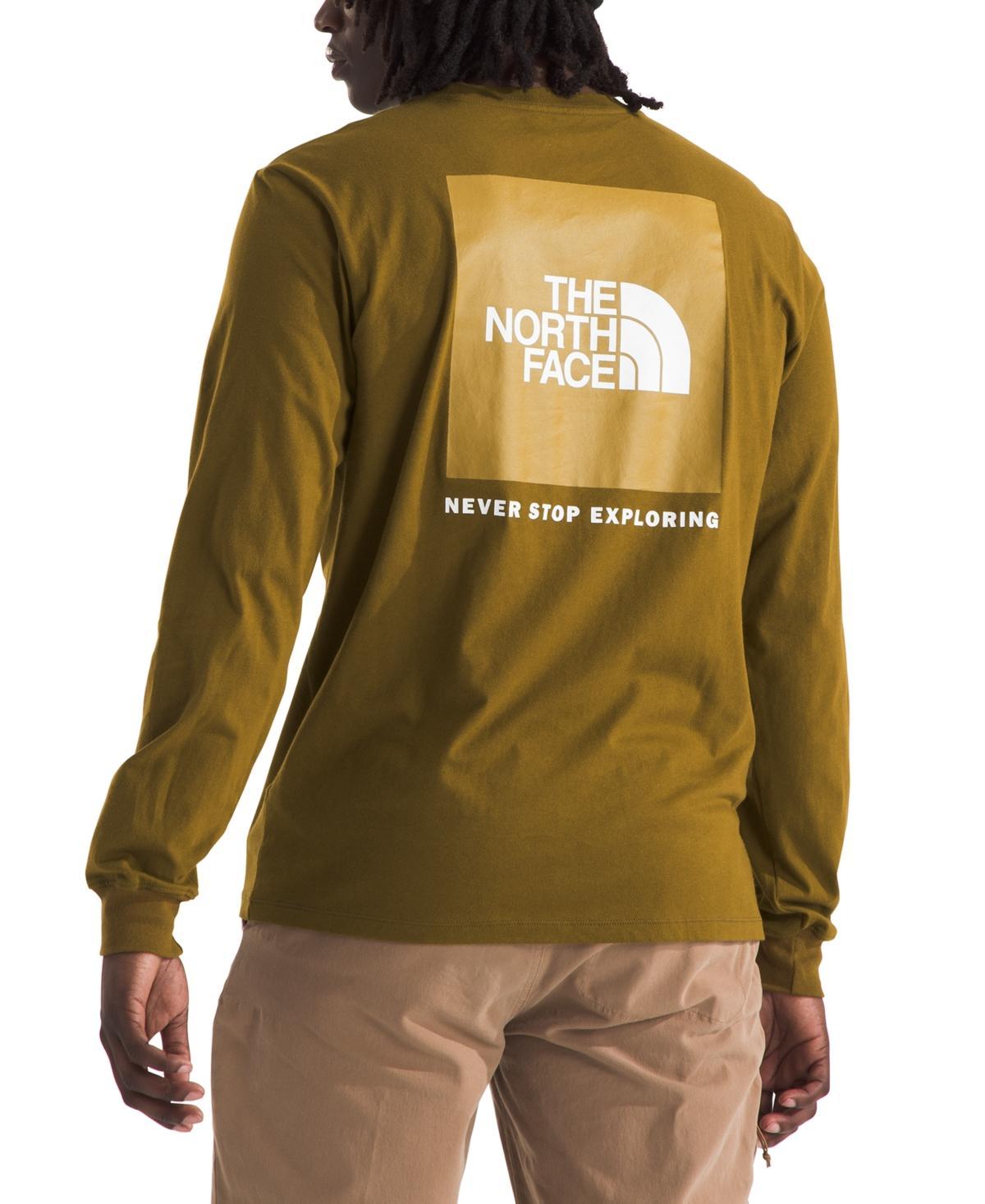 The North Face Mens Box Nse Standard-Fit Logo Graphic Long-Sleeve T-Shirt - Tnf White Product Image