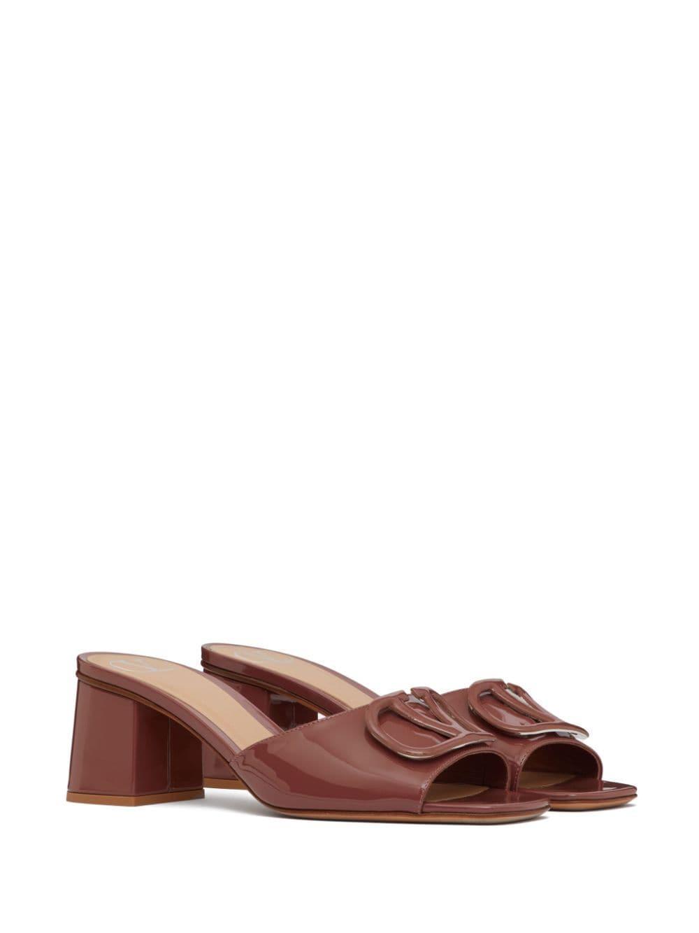 Vlogo Signature 60mm Patent Sandals In Brown Product Image