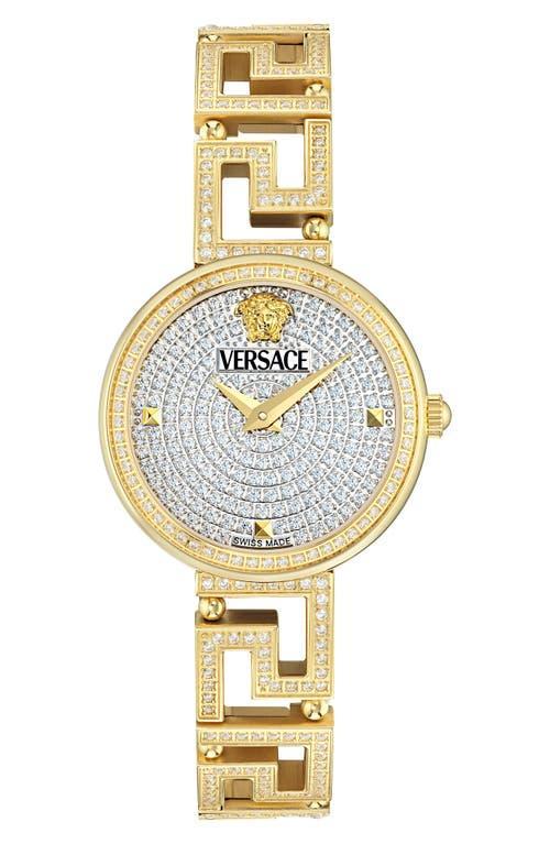 VERSACE Greca Logo Moonphase Bracelet Watch, 38mm In Metallic Product Image