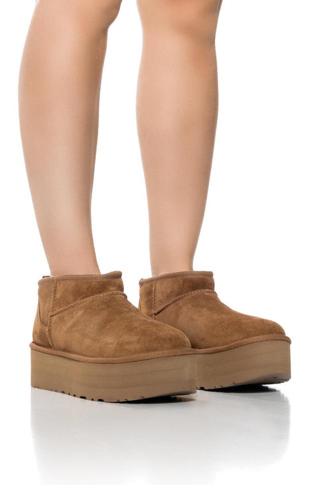 UGG CLASSIC ULTRA MINI PLATFORM BOOTIE IN CHESTNUT Product Image