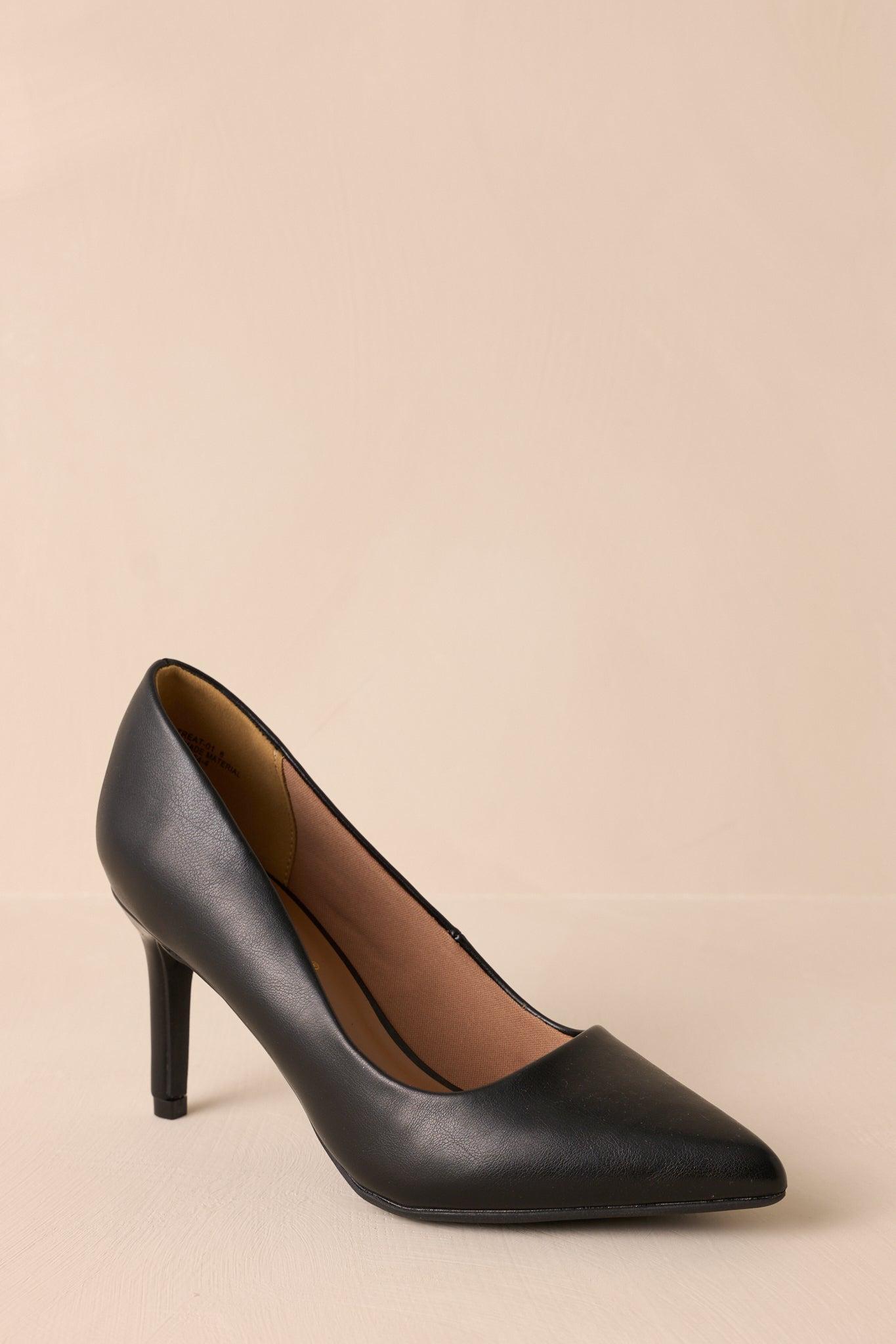 Bold Balance Black Pointed Toe Pump Heels Product Image