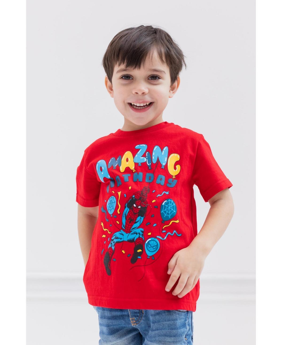 Marvel Toddler Boys Avengers Spider-Man Captain America Hulk Birthday T-Shirt to Product Image