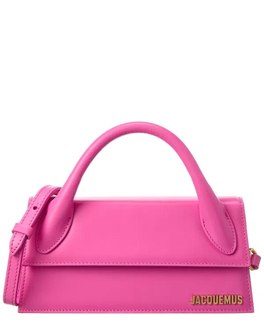 JACQUEMUS Le Chiquito Long Leather Bag In Neon Pink Product Image