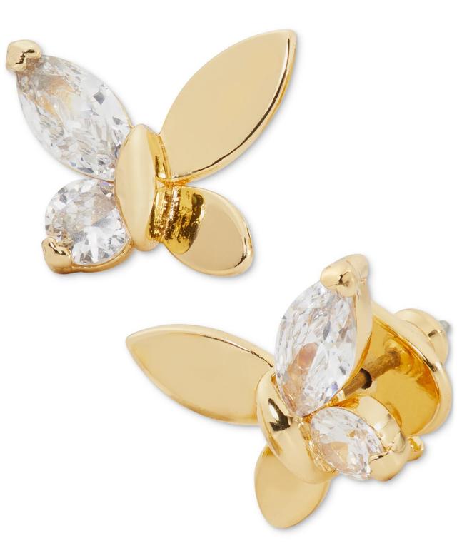 Kate Spade New York Gold-Tone Cubic Zirconia Butterfly Stud Earrings - Clear Product Image