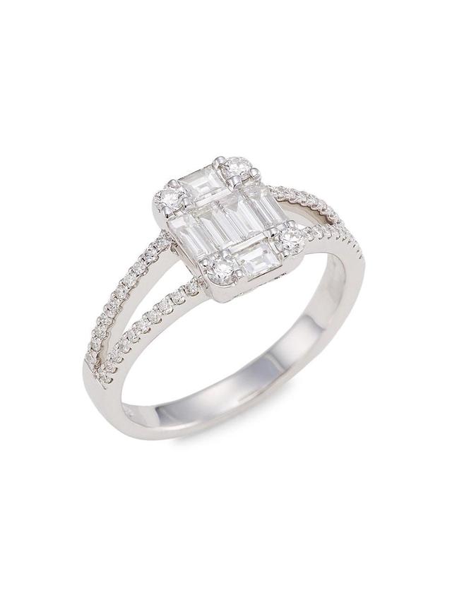 Womens 14K White Gold & 0.90 TCW Diamond Ring Product Image