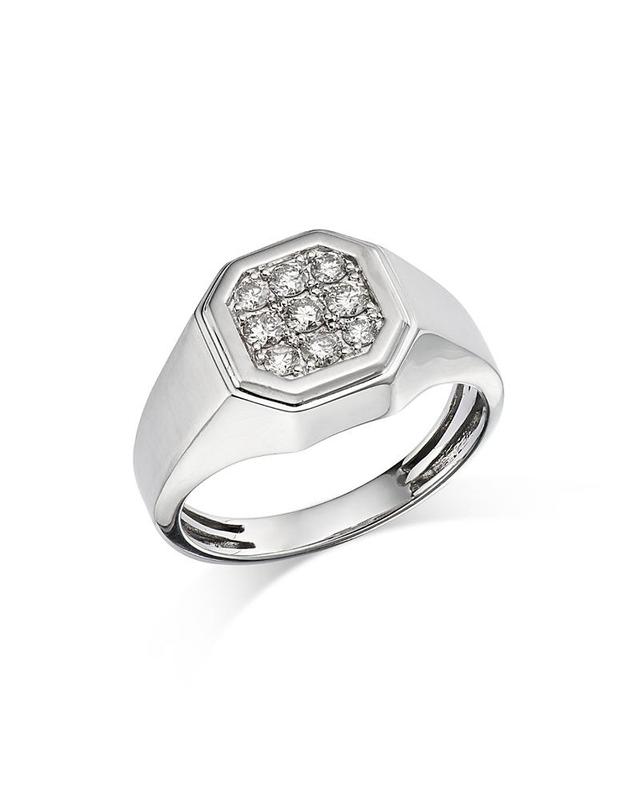 Bloomingdales Mens Diamond Octagon Cluster Ring in 14K White Gold, 0.50 ct. t. w. - 100% Exclusive Product Image