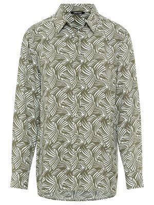 Olsen Womens Long Sleeve Allover Print Shirt Product Image