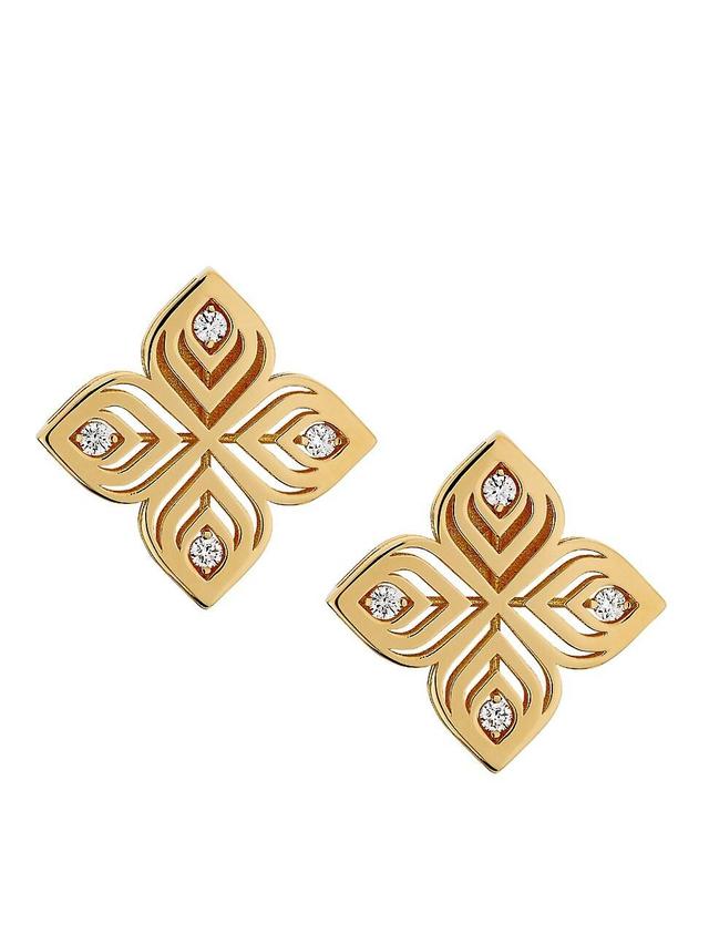 Womens Arabesque 18K Yellow Gold & 0.15 TCW Diamond Earrings Product Image