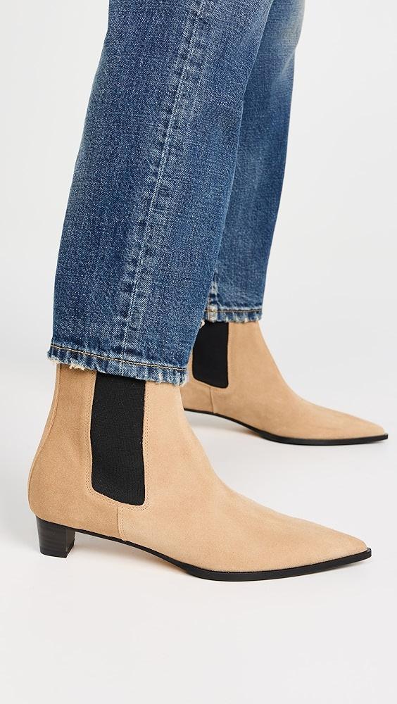 AEYDE Kiki Cow Suede Leather Caramel Booties | Shopbop Product Image