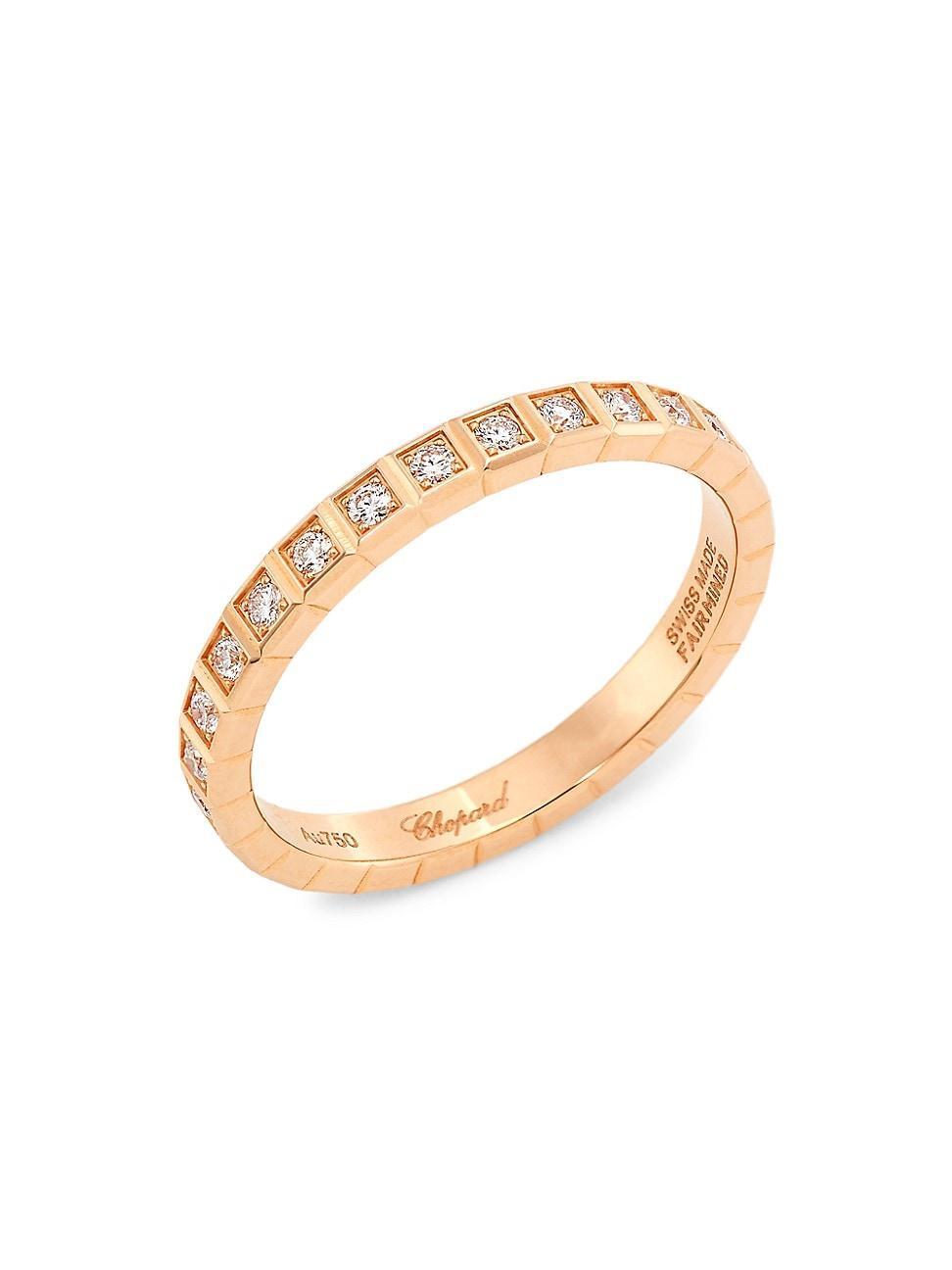 Womens Ice Cube 18K Rose Gold & Diamond Ring Product Image