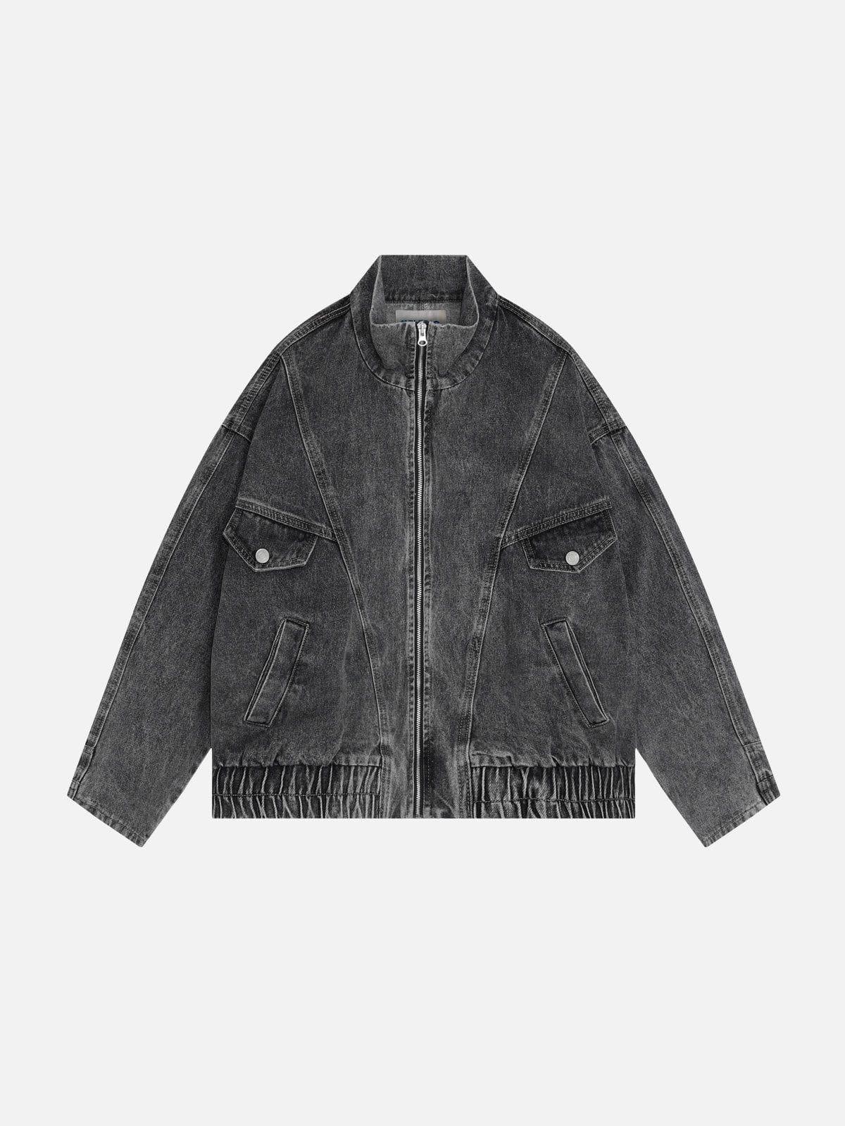 Aelfric Eden Reverse Sleeve Cropped Denim Jacket Product Image