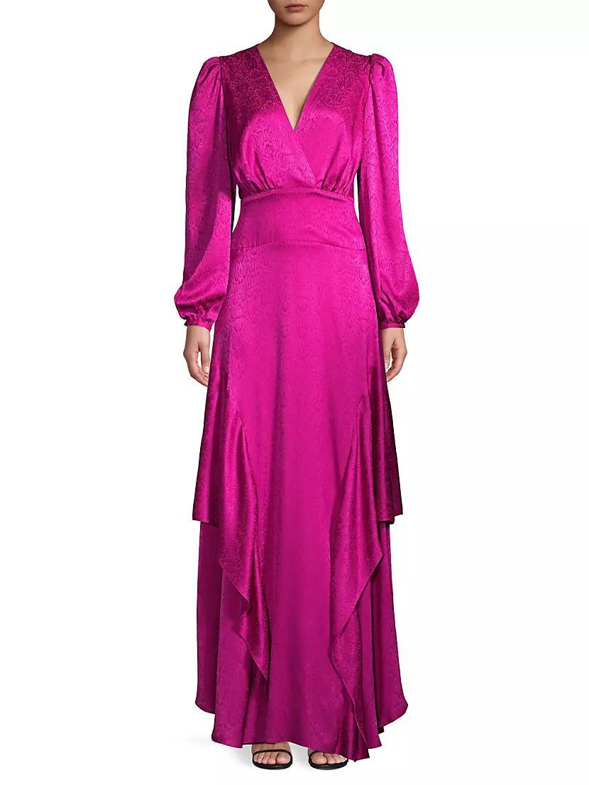 Luna Silk Ruffle Gown Product Image