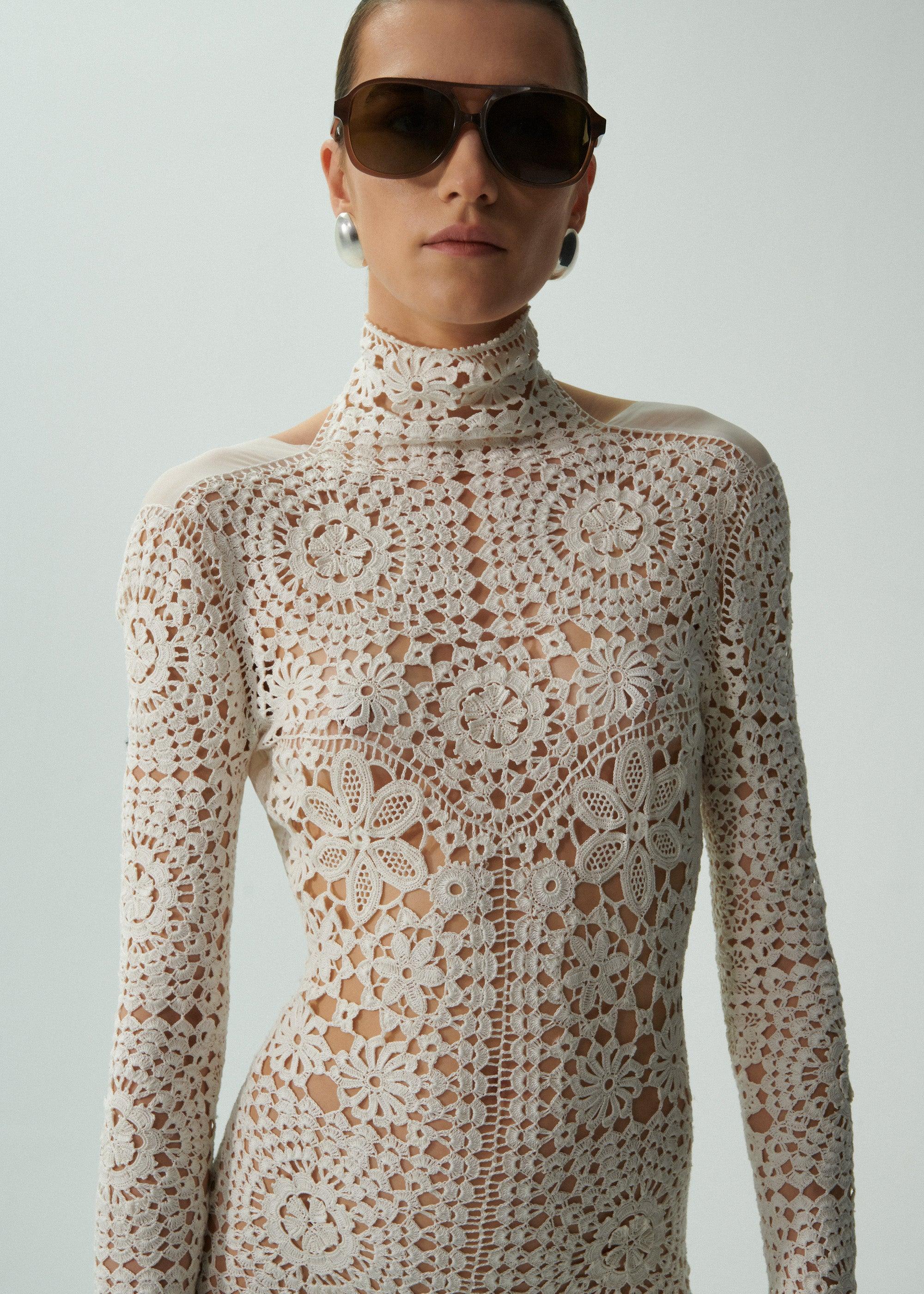 Koniakow lace jumpsuit in cream Product Image