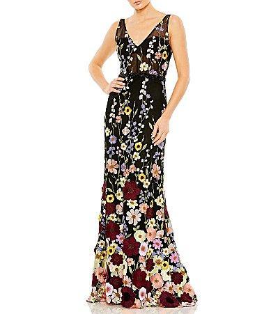 Womens Mac Floral-Embroidered Tulle Gown Product Image