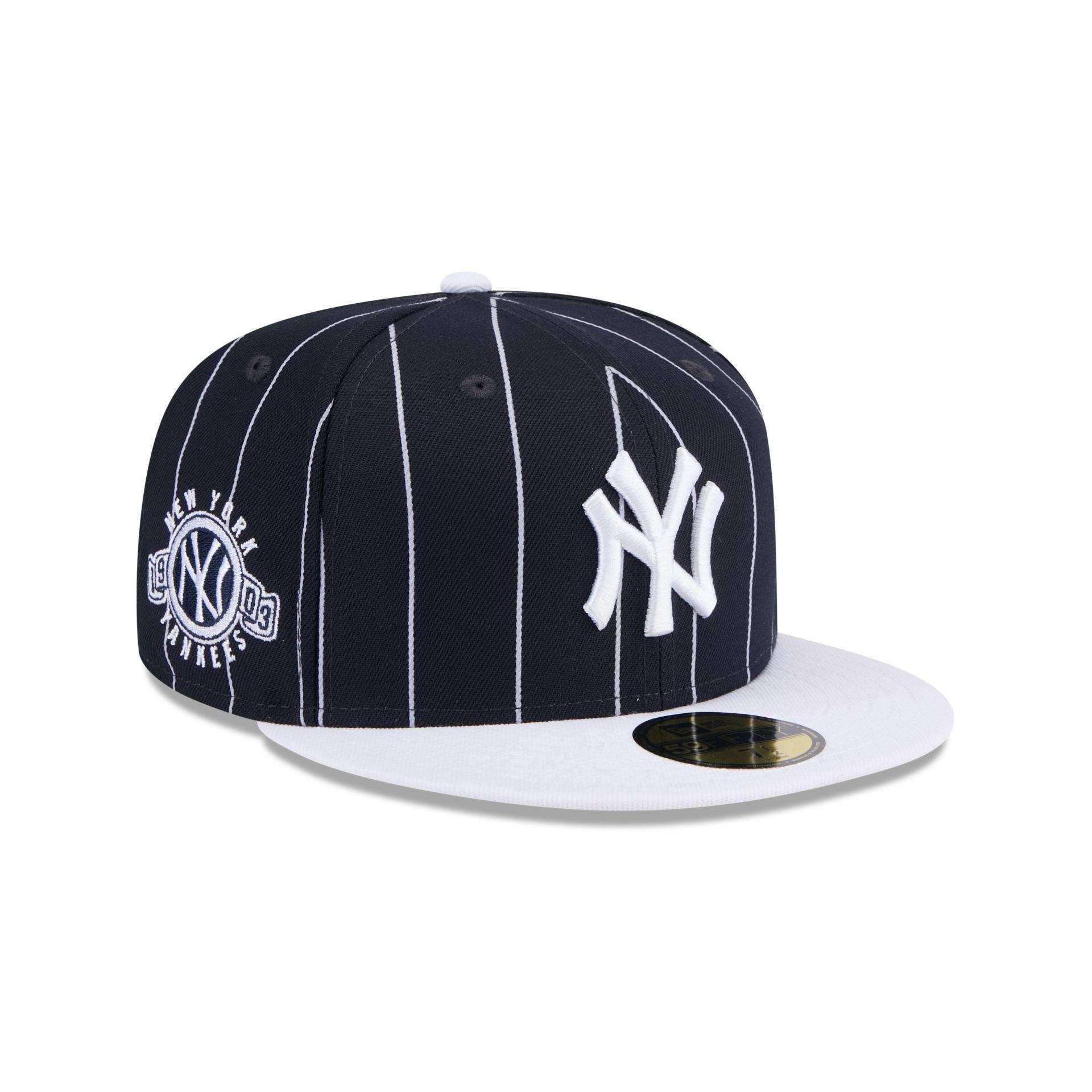 New York Yankees Throwback Pinstripe 59FIFTY Fitted Hat Male Product Image