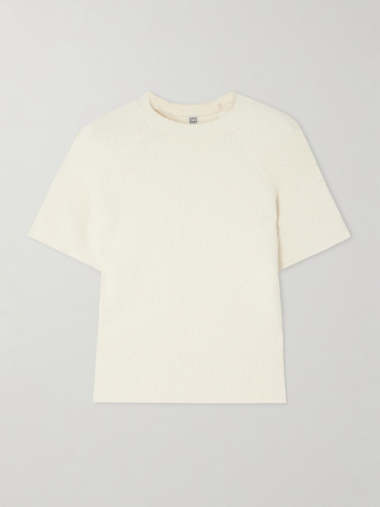 TOTÊME Cotton-blend Bouclé Top In White Product Image