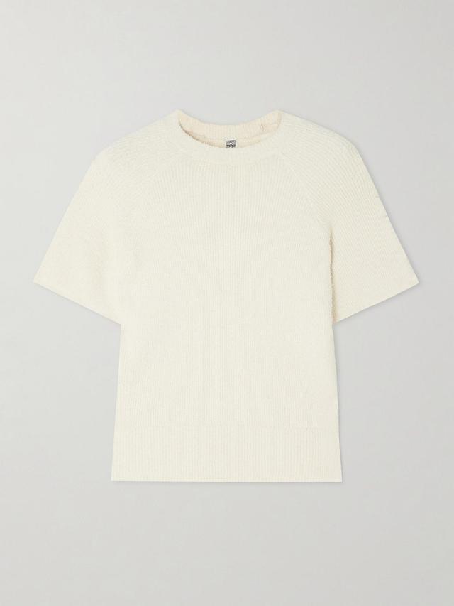 TOTÊME Cotton-blend Bouclé Top In White Product Image