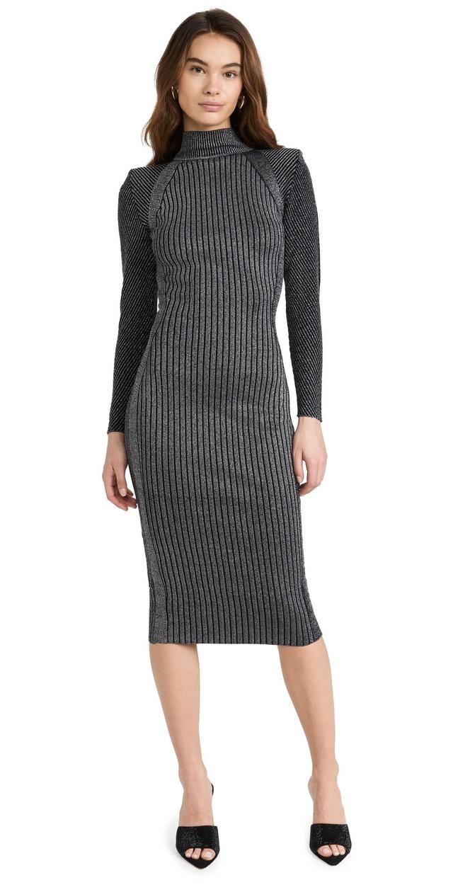 Retrofte Aylin Dress Metallic Black/Silv XXS Product Image