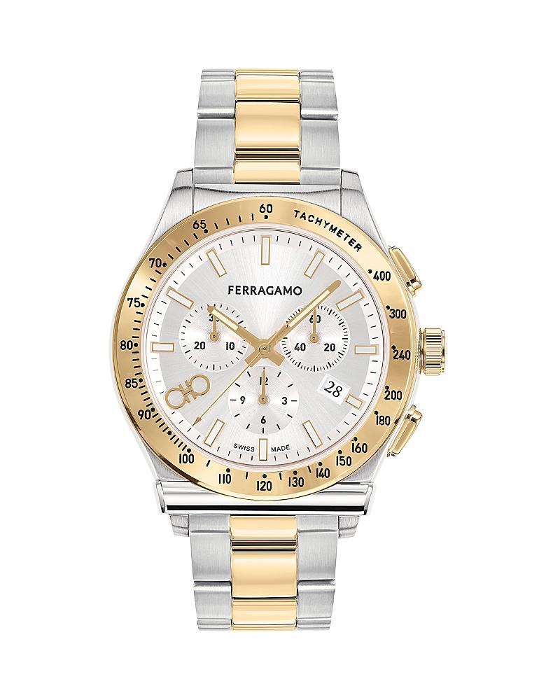 Salvatore Ferragamo Mens 1927 Swiss Chronograph Two-Tone Stainless Steel Bracelet Watch 42mm Product Image