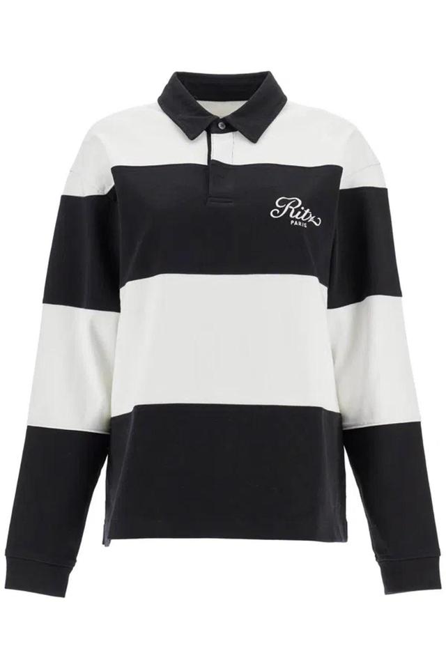 FRAME Ritz Paris Rugby Polo  In White Product Image