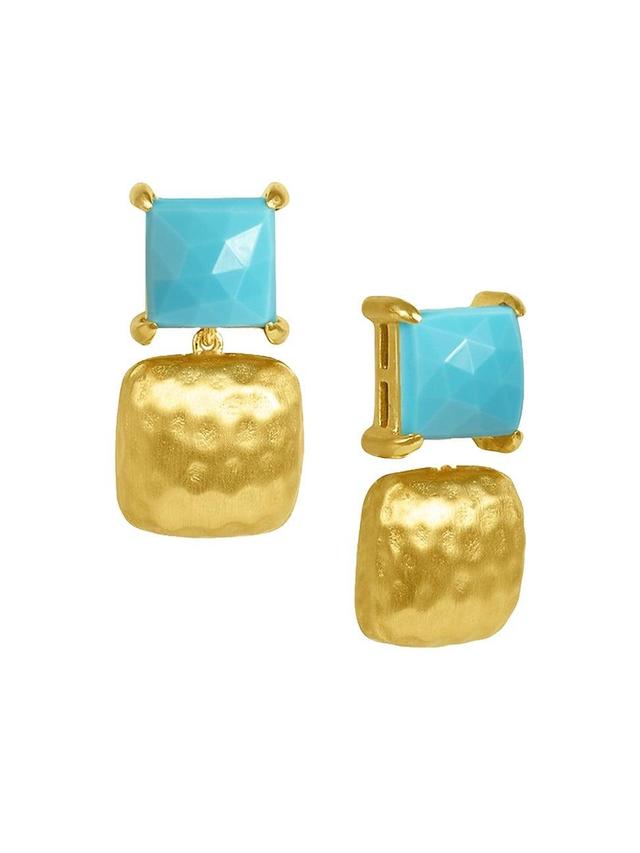 Womens Nomad 22K-Gold-Plated & Sleeping Beauty Turquoise Drop Earrings Product Image