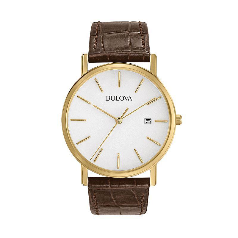 Bulova Mens Leather Watch - 97B100, Brown Product Image