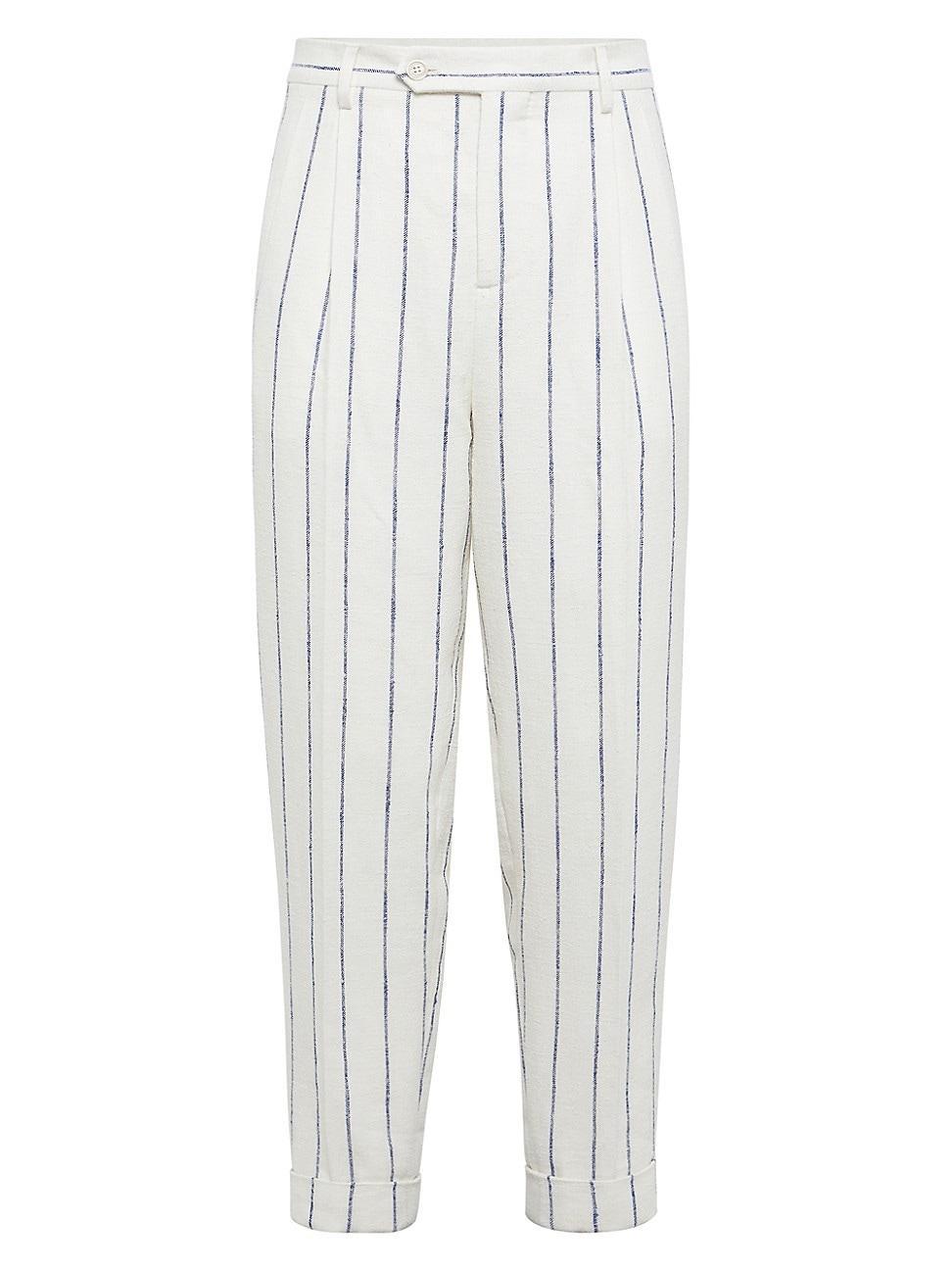 Mens Chalk Stripe Easy Fit Trousers Product Image