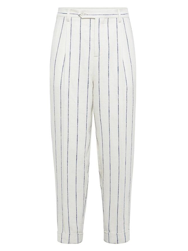 Mens Chalk Stripe Easy Fit Trousers Product Image