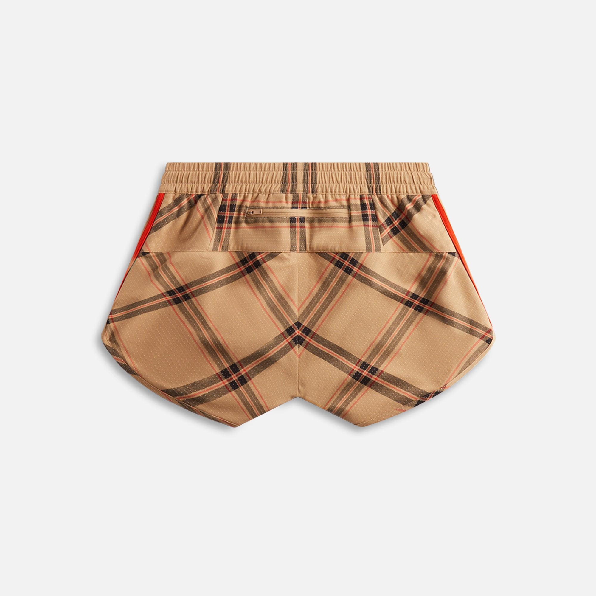 adidas Originals by Wales Bonner Checkered Shorts - Sand / Scarlet Red Male Product Image