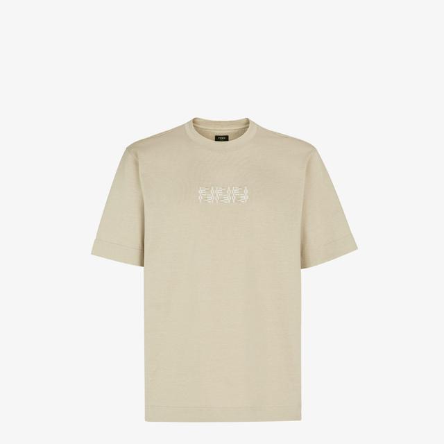 T-ShirtBeige cotton T-shirt Product Image