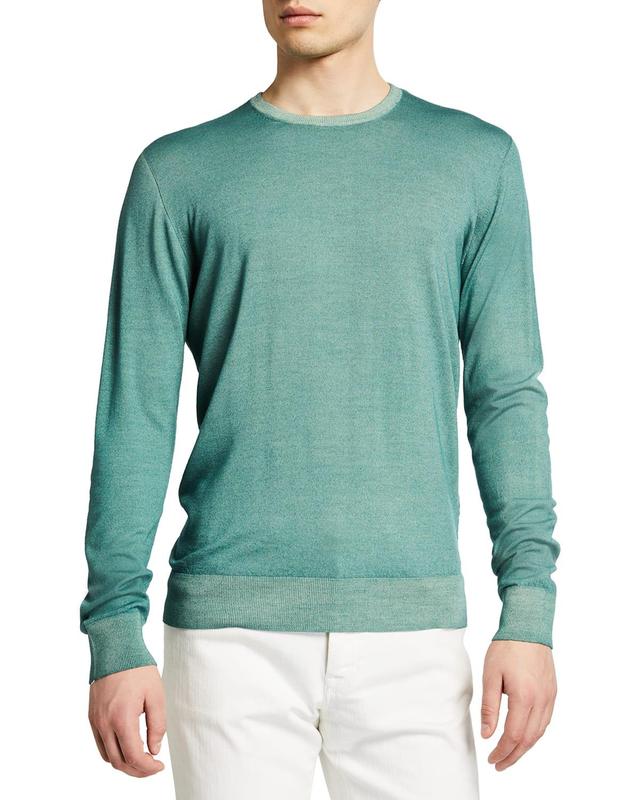 Mens Garment-Washed Wool Sweater Product Image