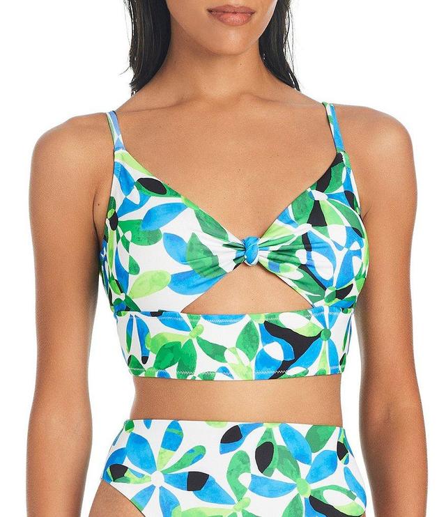 Sanctuary Jigsaw Petals Printed Sweetheart Bralette Swim Top Product Image