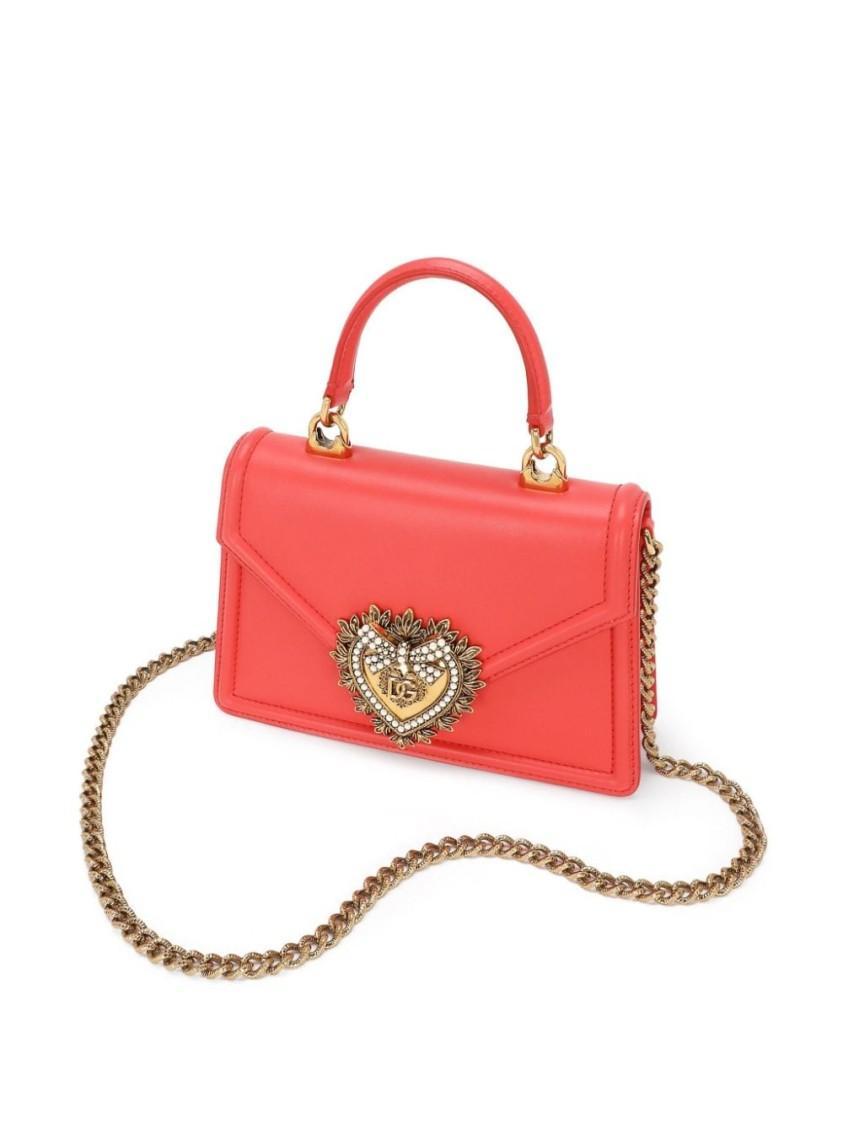 Small Devotion Leather Bag In Red Product Image