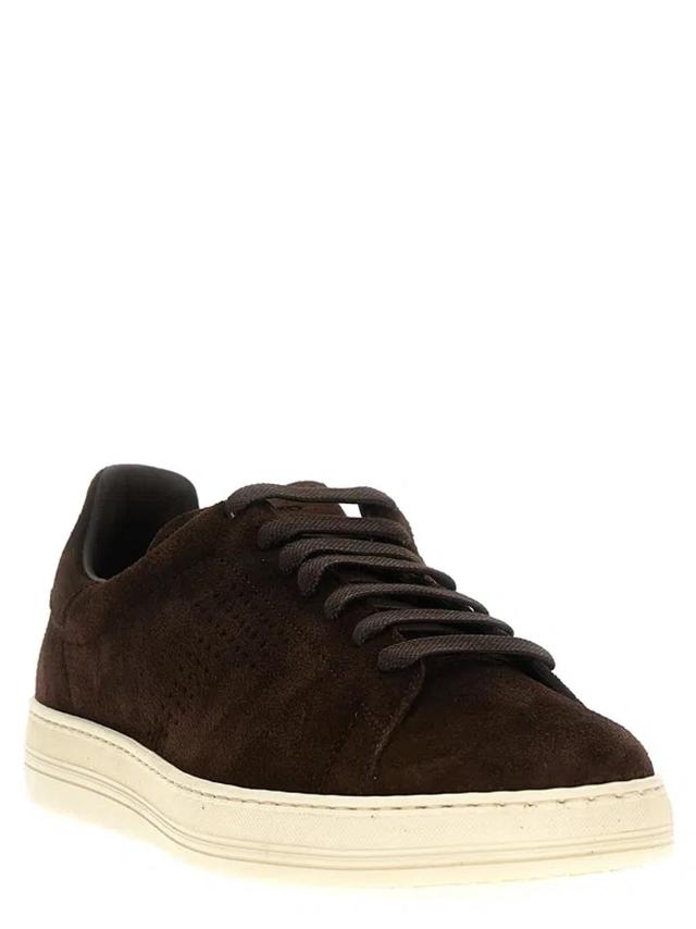 TOM FORD Men Logo Suede Sneakers In Multicolor Product Image