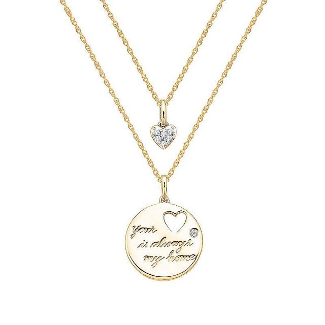 Irena Park 1/10 Carat T.W. Diamond Sterling Silver Your Heart Is Always My Home Pendant Necklace, Womens Gold Tone Product Image