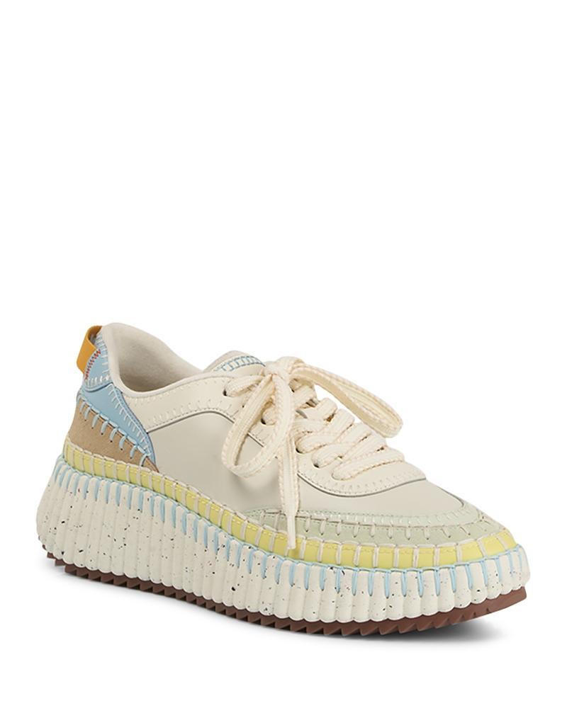 Chloe Nama Low Top Sneakers in Biscotti Beige - Beige. Size 35 (also in 37, 39). Product Image