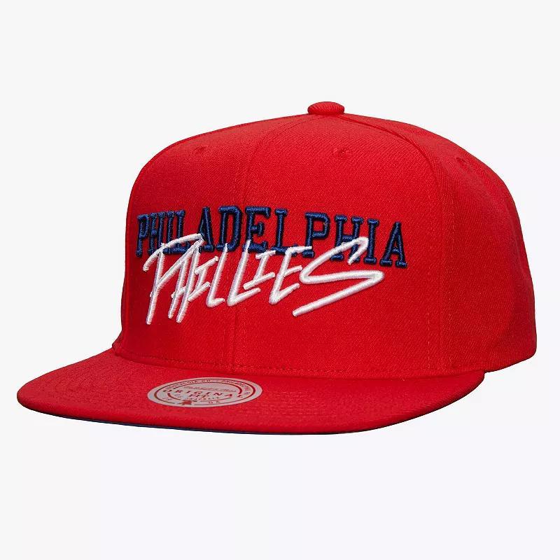 Mens Mitchell & Ness Philadelphia Phillies Team Tagged Snapback Hat Product Image