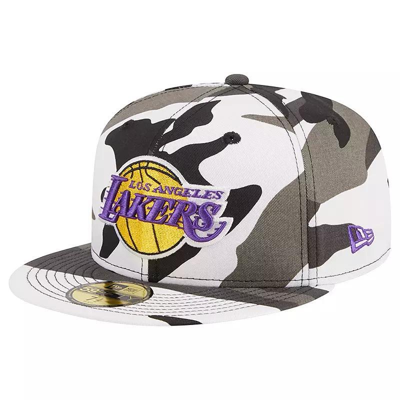 Mens New Era Los Angeles Lakers Snow Camo 59FIFTY Fitted Hat Product Image