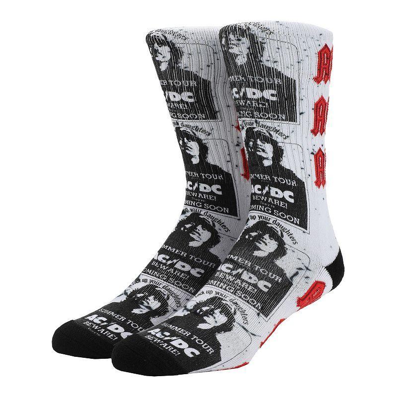 Mens AC/DC Band Member Photo Crew Socks Product Image