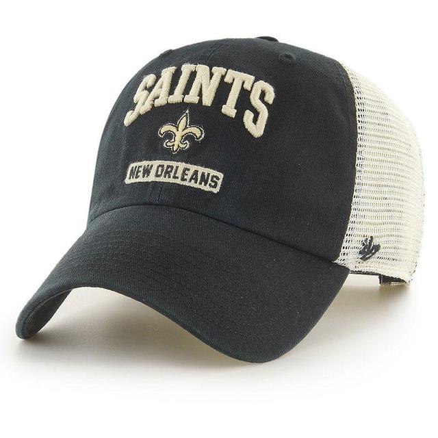 Mens 47 /White New Orleans Saints Morgantown Trucker Clean Up Snapback Hat Product Image