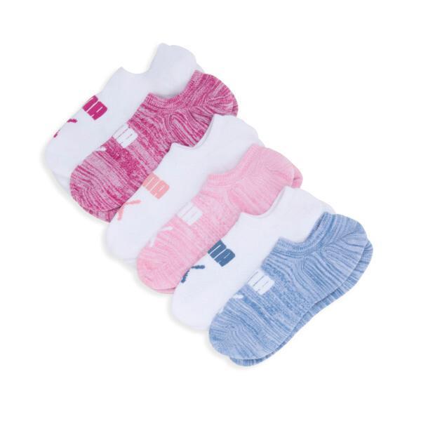 PUMA Women's Non-Terry Sneaker-Cut Socks [6-Pack] in White/Purple Product Image