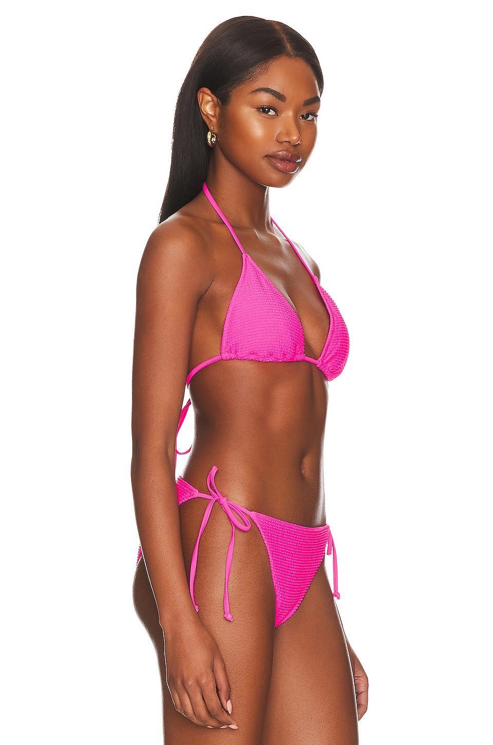 Cabana Textured Triangle Bikini Top MILLY Product Image